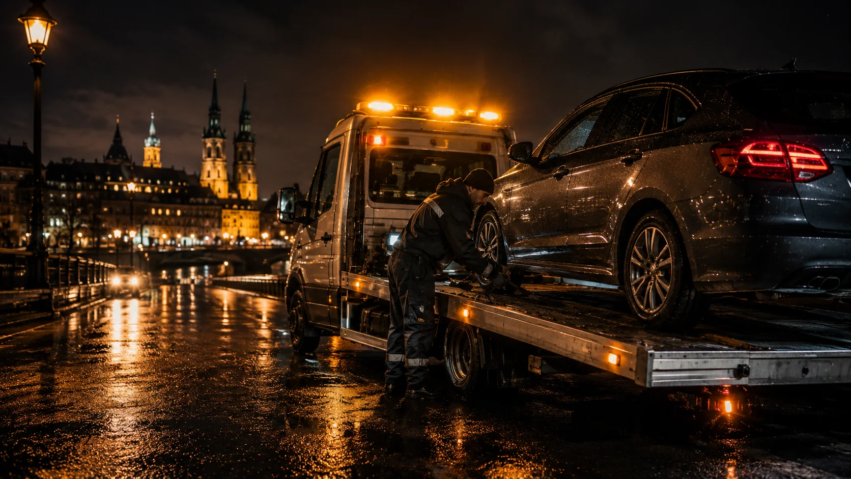 Pomoc drogowa i autolaweta 24/7 we Wrocławiu — jak wezwać